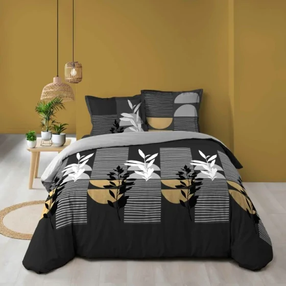 Housse de couette 260 x 240 cm coton 57 fils + 2 taies Asior