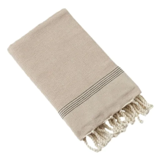 fouta avec franges 100 x 200 cm coton tissé teint ulysse ficelle