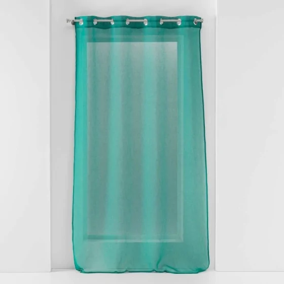 Voilage petite hauteur 140 x 180 cm voile sablé Sandra Emeraude