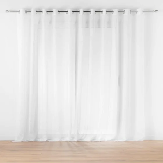 voilage spécial baie vitrée 400 x 240 cm voile sable Lissea Blanc
