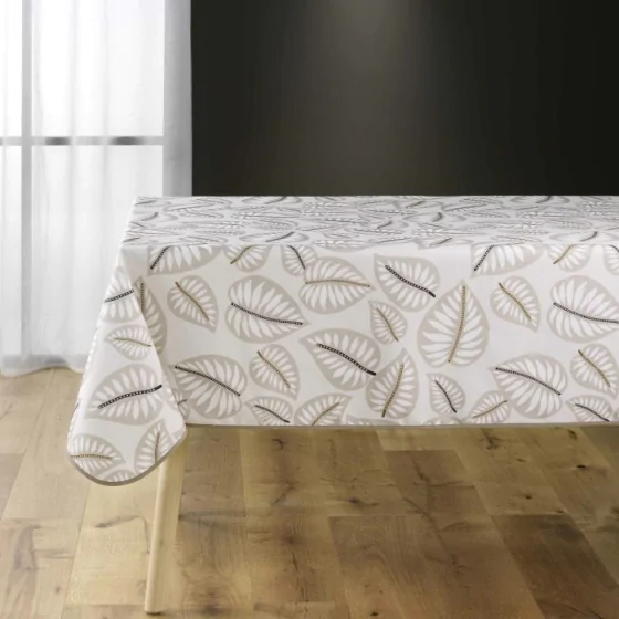 Nappe rectangle 150 x 200 cm polyester imprime alma Naturel
