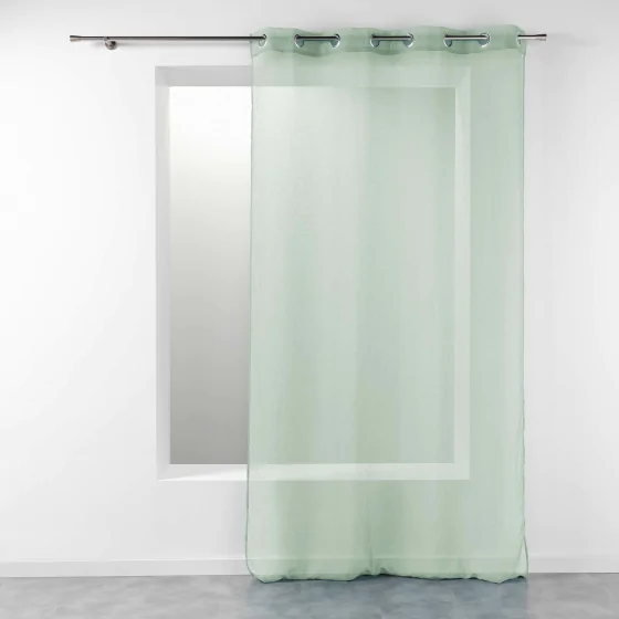 Voilge prêt à poser à oeillets 140 x 240 cm froissé Telma Sauge