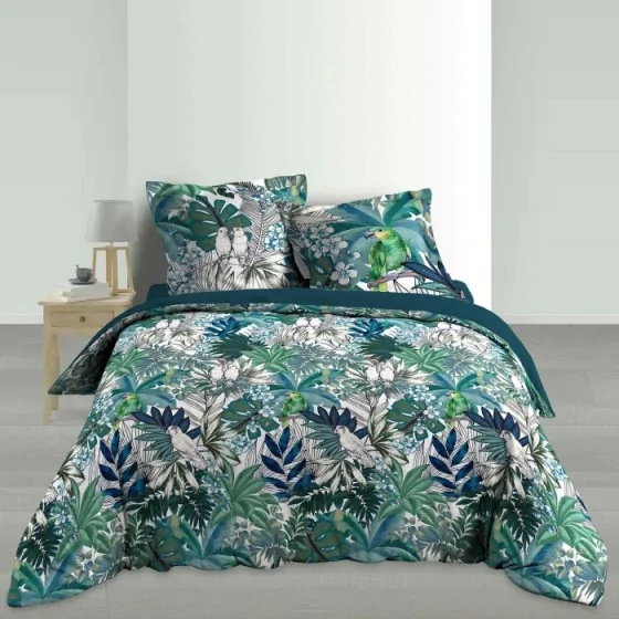 Parure 3 p. 240 x 220 cm percale de coton 78 fils Colibri