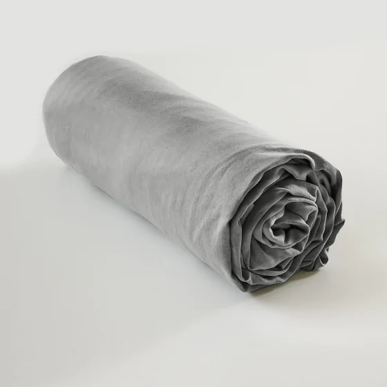 Drap-housse 160 x 200 cm en Lyocell - bonnet 35 cm Lysandre Granit