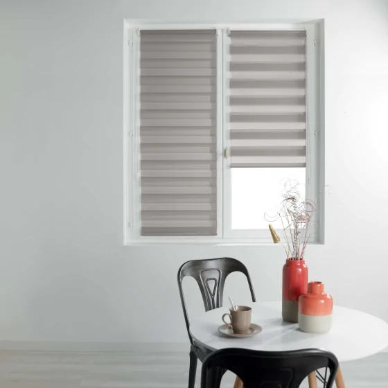 Store enrouleur jour et nuit 60 x 90 cm polyester daynight Taupe