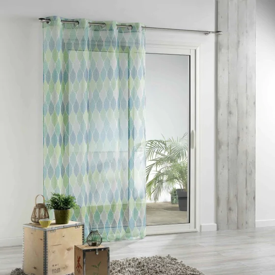 Panneau a oeillets 140 x 240 cm voile imprime transfert winter green Blanc