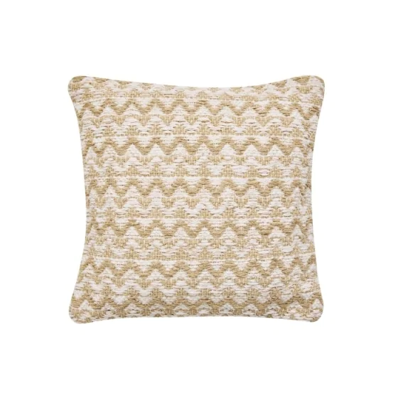 Coussin déhoussable 40 x 40 cm – Coton/Polyester avec fil métallisé Loumeo Naturel