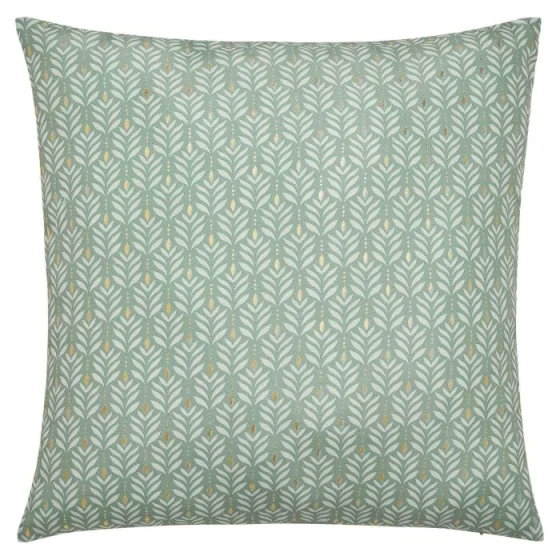Coussin dehoussable compresse 60 x 60 cm polyester imprime metallise piana Sauge
