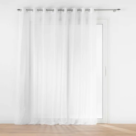 Voilage a oeillets baie vitrée 300 x 240 cm voile sable Lissea Blanc