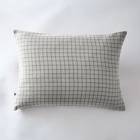 Taie d'oreiller gaze de coton tissée 50 x 70 cm gaïa mix Gris
