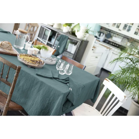 Nappe rectangle 150 x 250 cm Gaze de coton Belu canard