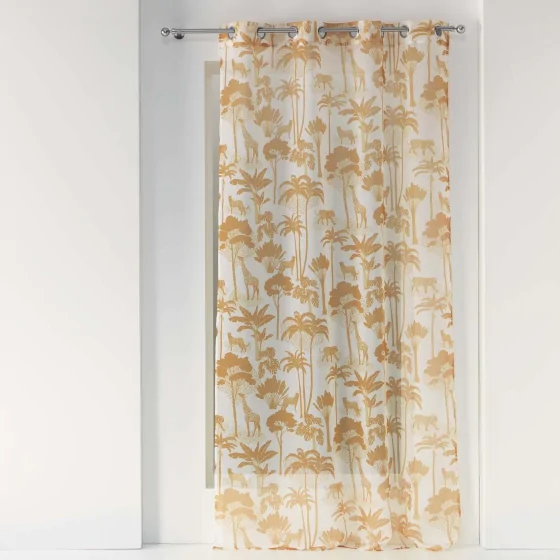 Voilage a oeillets 140 x 240 cm voile sable imprime Manapany Jaune