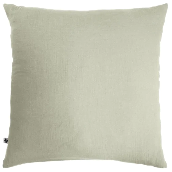 Taie d'oreiller en double gaze de coton – 60 x 60 cm – Gaïa Vert d'eau