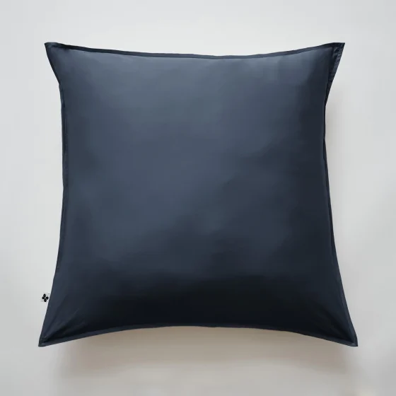 Taie d'oreiller 63 x 63 cm satin de bambou Salomé Bleu foncé