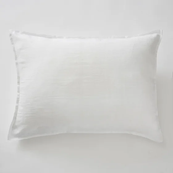 Taie d'oreiller 50 x 70 cm lin lavé soline craie Blanc