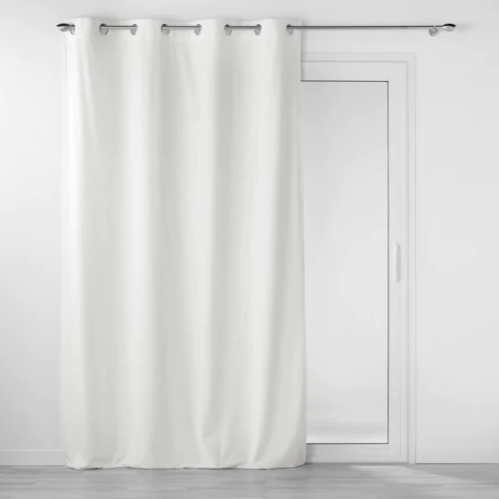 Rideau tamisant à oeillets 140 x 260 cm velours reflief Velouriane Blanc