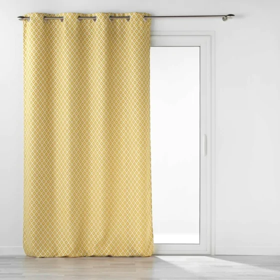 Rideau a oeillets 140 x 260 cm jacquard chenille Mariella Ocre