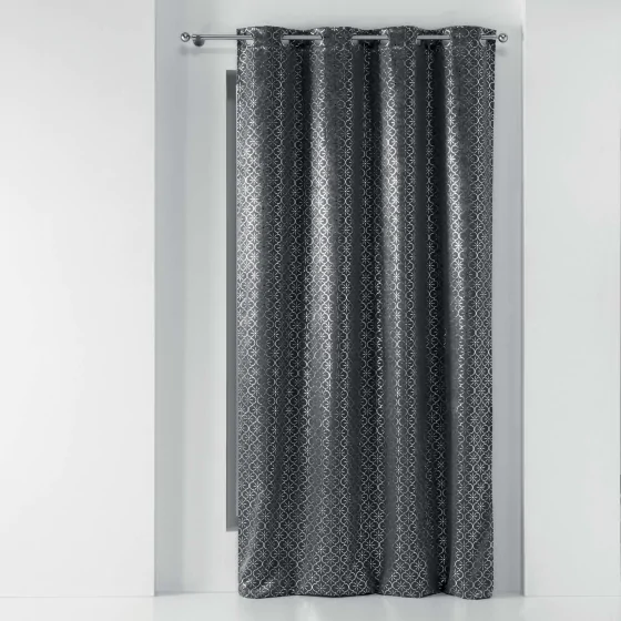 Rideau a oeillets 135x240 cm occultant imp. metallise genesis Anthracite/argent