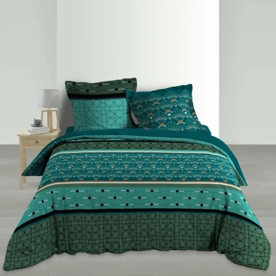 Parure 3 p. 240 x 220 cm percale de coton 78 fils Leandro