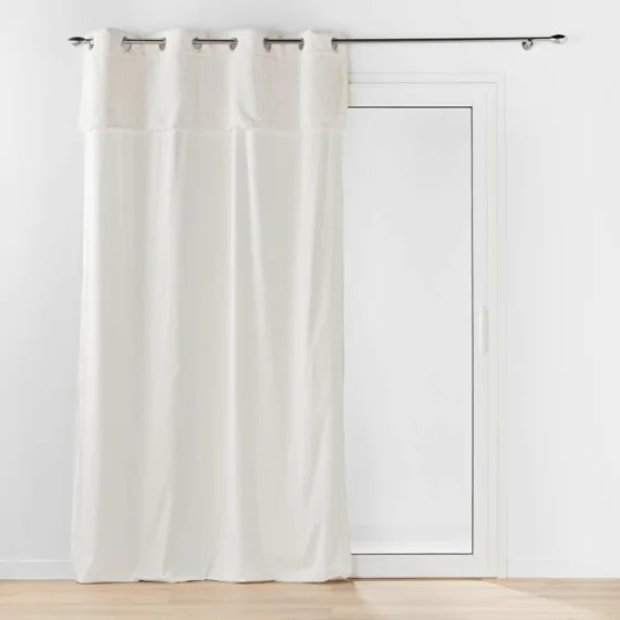 Rideau a oeillets 140 x 240 cm velours et imitation fourrure  Caresse Naturel
