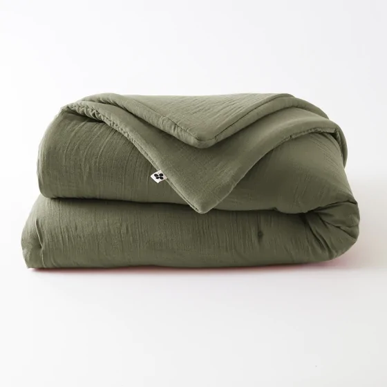 Édredon 180 x 240 cm - Double Gaze de Coton 125 gr/m² - Uni Gaïa Romarin