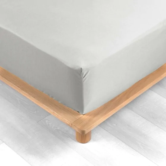 Drap housse queen size 160 x 200 cm bonnet 30 cm percale de coton 78 fils Blanc