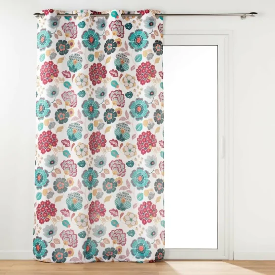 Rideau a oeillets 140 x 260 cm polyester imprime winteria Blanc