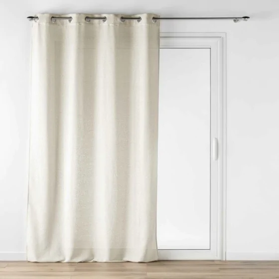 Voilage a oeillets 140 x 240 cm effet lainage Loulaine Beige