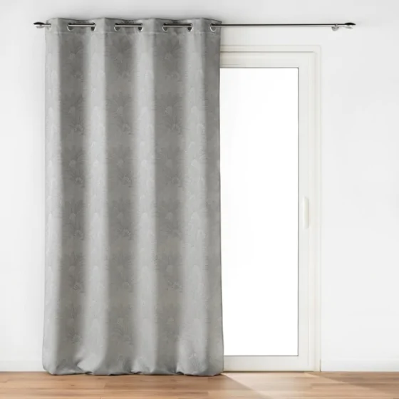 Rideau a oeillets 140 x 260 cm jacquard Teora Gris