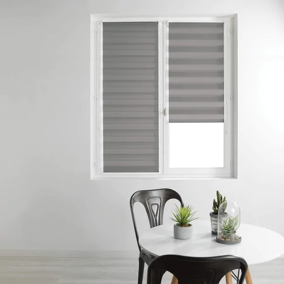 Store enrouleur jour et nuit 45 x 180 cm polyester daynight Gris