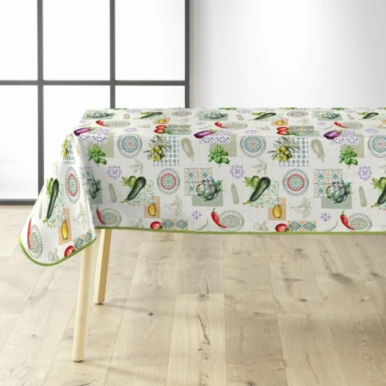 Nappe Rectangulaire 140 x 240 cm PVC Imprimé Végétalia – Charme Méditerranéen