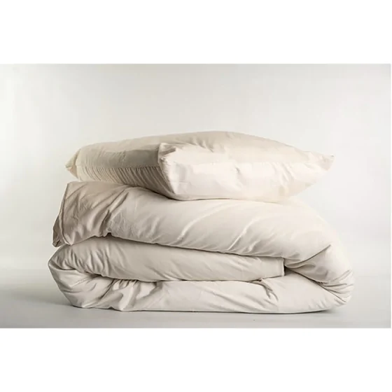Housse de couette 240 x 220 cm velours uni Velina Ivoire