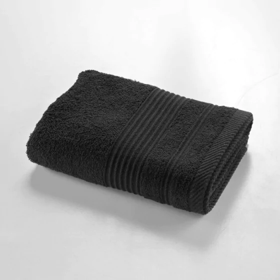 Serviette de toilette 50 x 90 cm eponge unie tendresse Noir