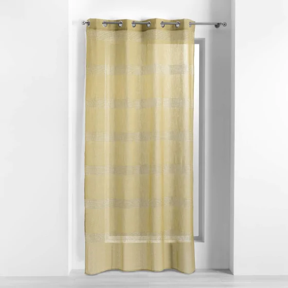 Voilage a oeillets 140 x 240 cm voile sable ajoure ajourela Jaune