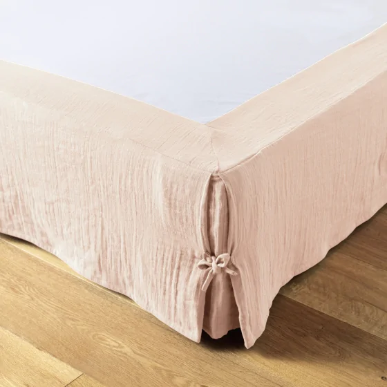 Cache-sommier gaze de coton 140 x 190 cm Gaia Rose clair