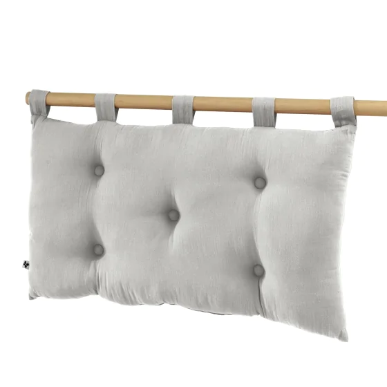 Tête de lit 5 boutons avec passants – 50 x 80 cm – Gaze de coton Gaïa Gris clair
