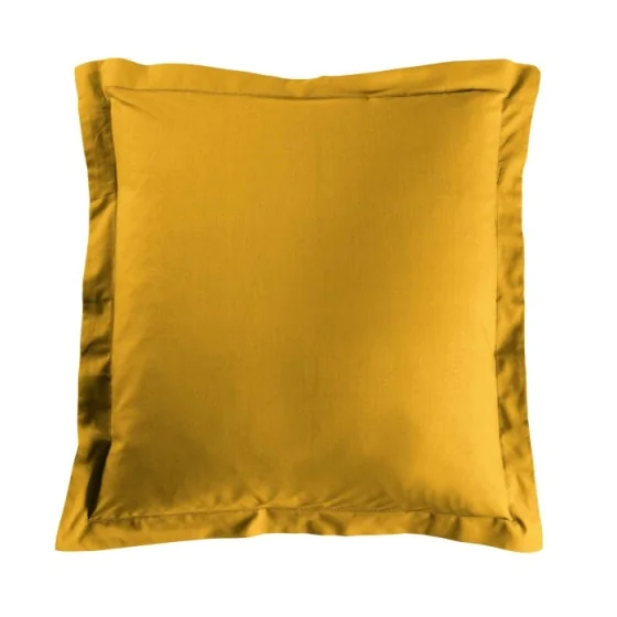 Taie d'oreiller 63 x 63 cm uni 57 fils lina  +point bourdon Curry