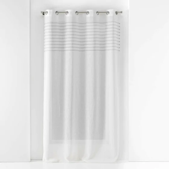 Panneau a oeillets 140 x 240 cm voile tisse+top raye medina Sans