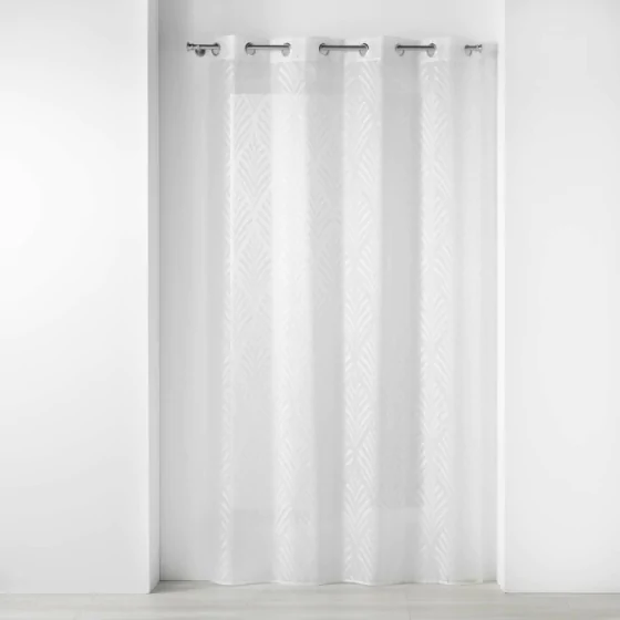 Panneau a oeillets 140 x 280 cm voile sable jacquard poesia Sans