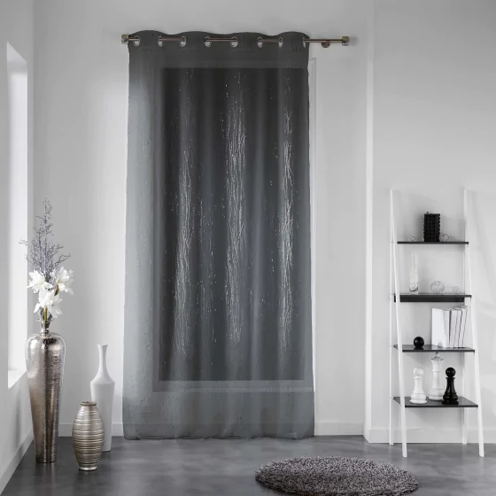 Panneau a oeillets 140 x 240 cm voile sable applique filiane Anthracite