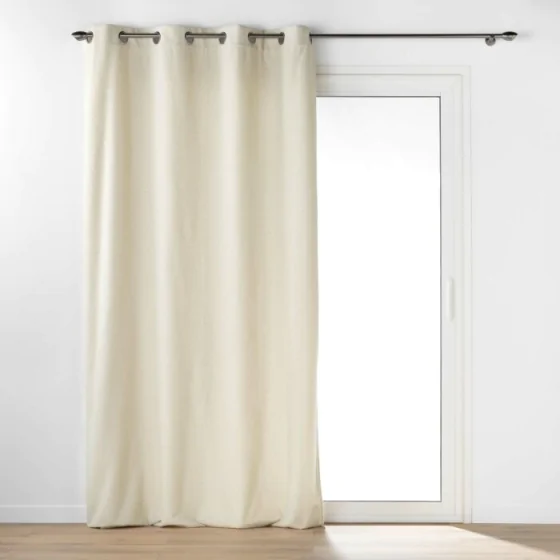 Rideau a oeillets 140 x 240 cm bouclette unie Wooly Naturel