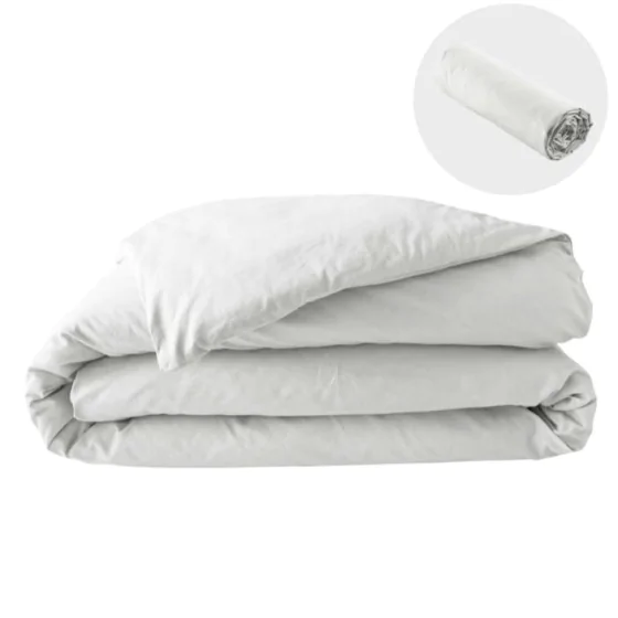 Pack parure 260 x 240 cm en percale 78 Fils + DH 160x200 cm Blanc