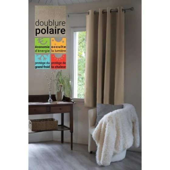 Lot de 4 rideaux occultants thermiques Inuit Pampa - 140 x 180 cm