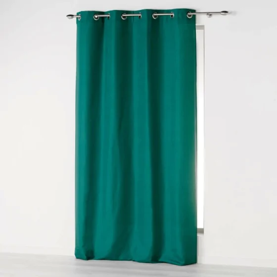 Rideau a oeillets 140 x 280 cm microfibre unie absolu Emeraude