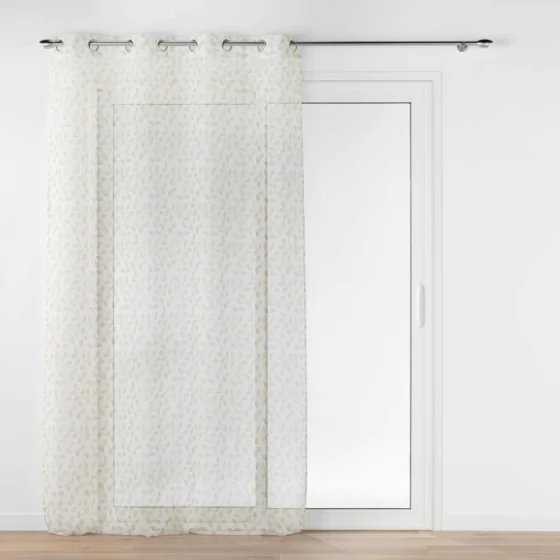 Panneau a oeillets 137 x 280 cm voile sable imprime farandole Naturel