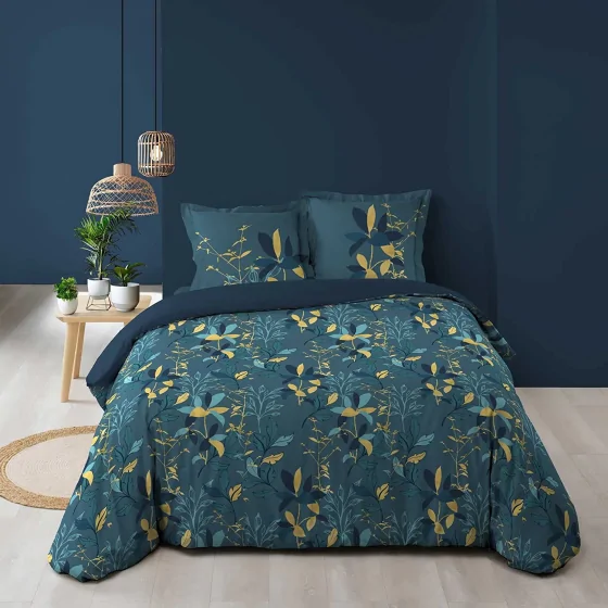 Housse de couette imprimée 240x220 cm + 2 taies 100% coton Graminella