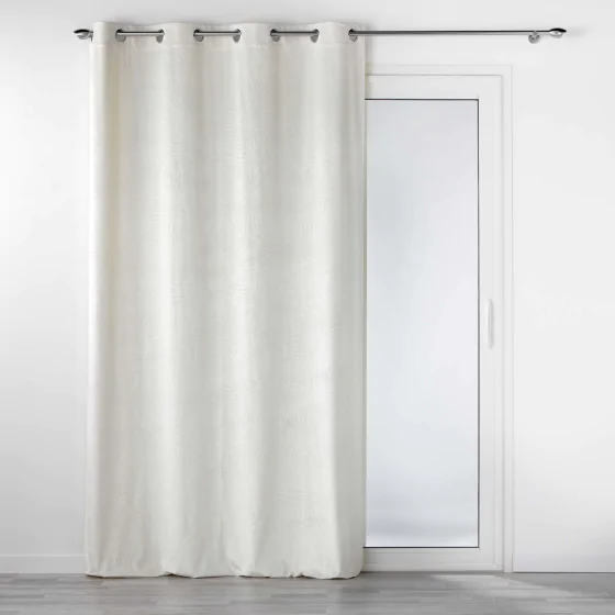 Rideau occutant 140 x 240 cm en velours relief Analia Naturel