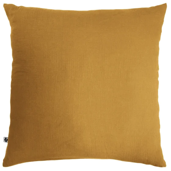 Taie d'oreiller en double gaze de coton – 60 x 60 cm – Gaïa Safran