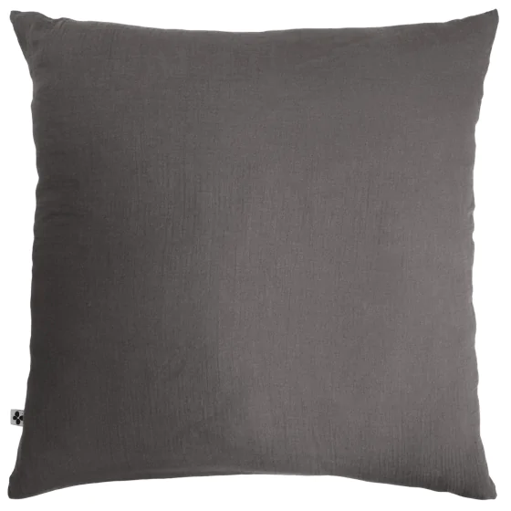Taie d'oreiller en double gaze de coton – 60 x 60 cm – Gaïa Granit