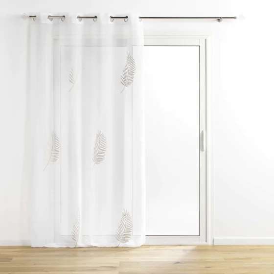 Voilage sablé  140 x 240 cm brodé metallisé Palmeor Or